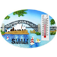 SYDNEY OVAL SHAPE FRIDGE MAGNET WITH THERMOMETER