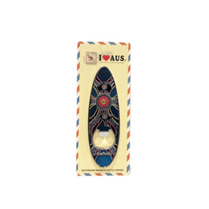 Surfboard Bottle Opener Magnet - Aboriginal Design