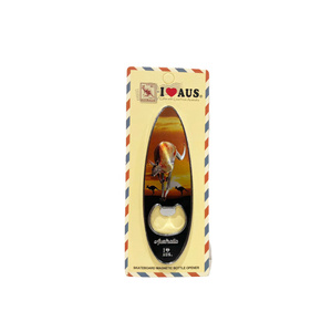 Surfboard Bottle Opener Magnet - Sunset Kangaroos
