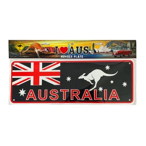 Australian Flag With Kangaroo - Number Plate