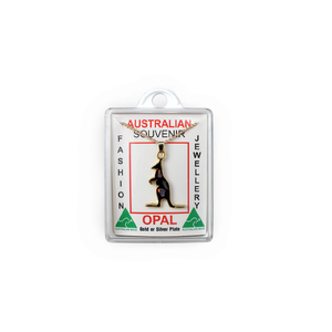 Kangaroo Standing Opal Necklace - Australian Made