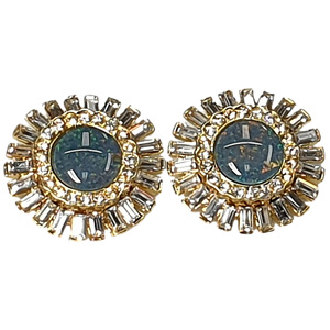 Round Opal Triplet Earrings Pair