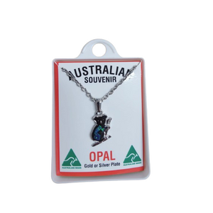 Koala Opal Necklace with Silver Chain - Australian Made