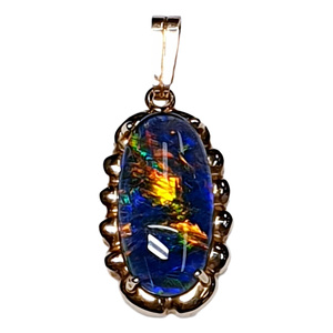 14kt Yellow Gold Pendant With Australian Opal Triplet