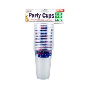 Australian Flag Plastic Cups - 10 Pack