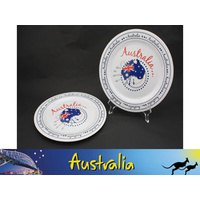 Australian Flag with Map Plastic Plate - Reusable