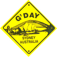 'G'day Sydney' Plastic Roadsign Medium