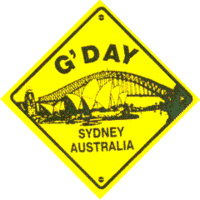 'G'day - Sydney Australia'  Plastic Road Sign Small