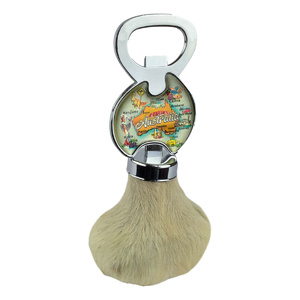 Australian Red Kangaroo Scrotum Bottle Opener - Map Shape