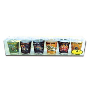 Aboriginal Art - 6 Pack Shot Glass