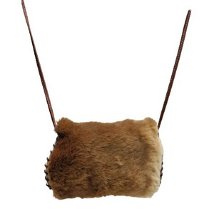 Kangaroo Fur  Zipper Crossbody Bag - Small