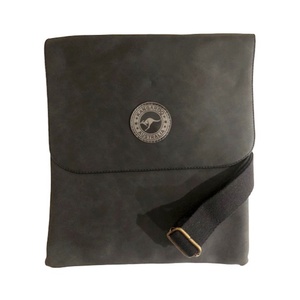 Suede Black Messenger Bag - Large