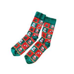 Festive Snowman & Santa - Adult Socks