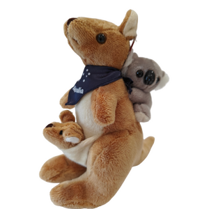 Kangaroo with Joey & Koala Plush Toy