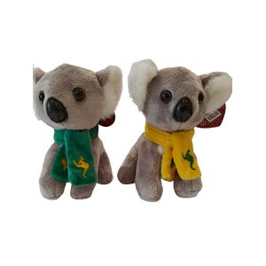 Koala Plush Toy with Green or Yellow Scarf
