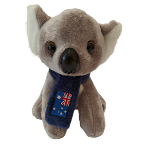 Koala Plush Toy with Australian Flag Scarf