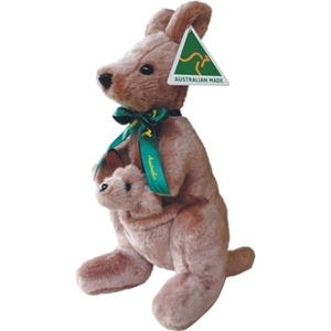 Australian Made Kangaroo with Baby Plush Toy - Small