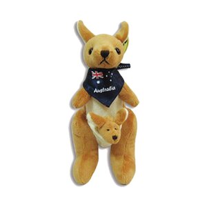 Kangaroo with Flag Scarf Plush Toy