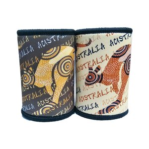 Aboriginal Stubby - Cream & Black
