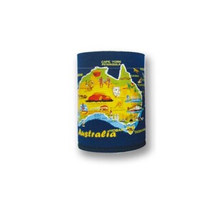 Australian Map Stubby - Black