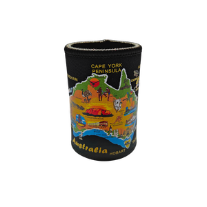 Australian Map Stubby - Black