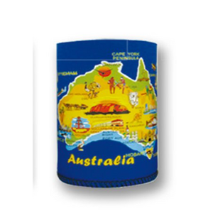 Australian Map Stubby - Blue
