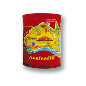 Australian Map Stubby - Red