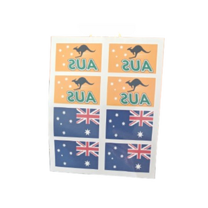 Green & Gold and Australian Flag Tattoos - 8 Pack