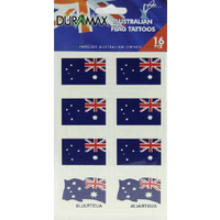 Australian Flag Tattoos - 16 Pack