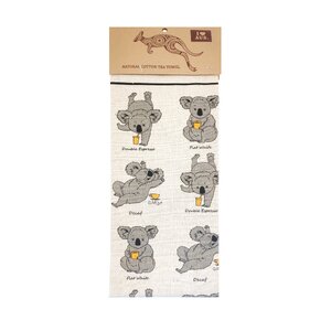 'Coffeeinated Koala - Tea Towel