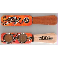 AUSTRALIAN TWO UP GAME - WITH HAND PAINTED DESIGN