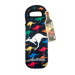 Colourful Kangaroos - Wine Bottle Bag