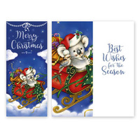 Koala Sleigh - Slimline Christmas Card