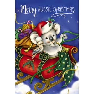 Koala in Sleigh - Christmas Card