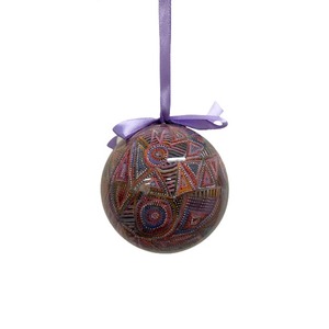 Purple Aboriginal Art - Christmas Ornament