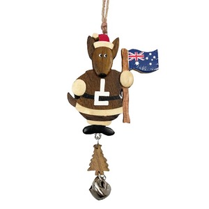 Kangaroo Australian Flag & Bell - Christmas Ornament