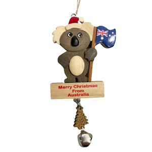 Koala Australian Flag & Bell - Christmas Ornament