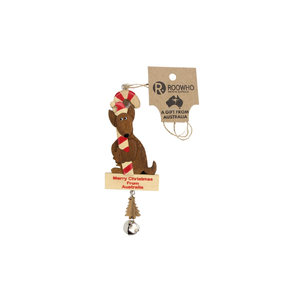 Kangaroo Candy & Bell - Christmas Ornament