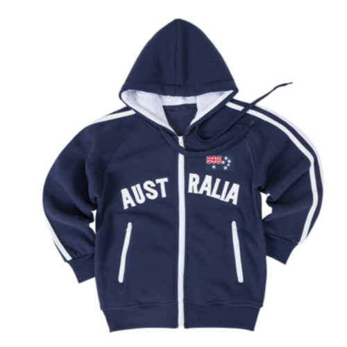 AUSTRALIA WITH SMALL FLAG HOODIE [Colour: Dark Blue] [Size: S - Small]