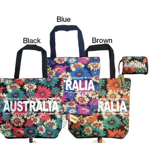 FLOWER FOLDABLE SHOPPING BAG - AUSTRALIA [colour: BLUE]
