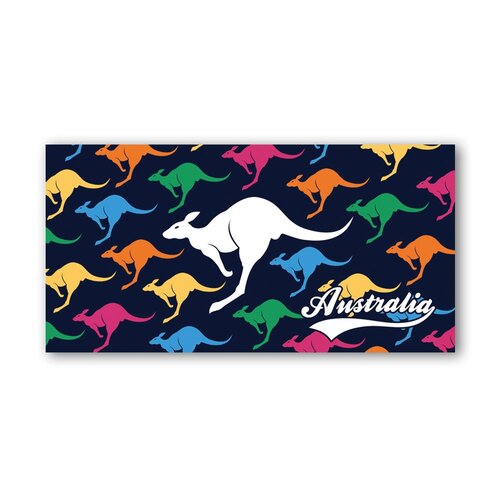 Colourful Kangaroos Beach Towel