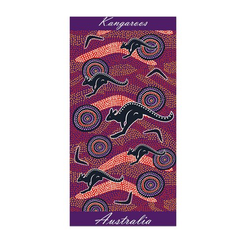 Purple Aboriginal Art Beach Towel