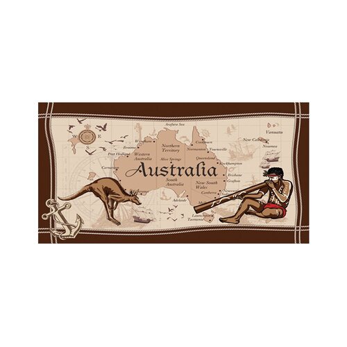 Vintage Australian Map Beach Towel