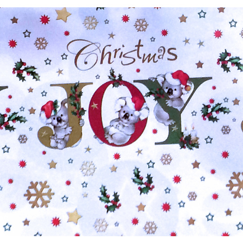 KOALAS JOY DOUBLE-SIDED CHRISTMAS GIFT WRAP - 3 SHEETS