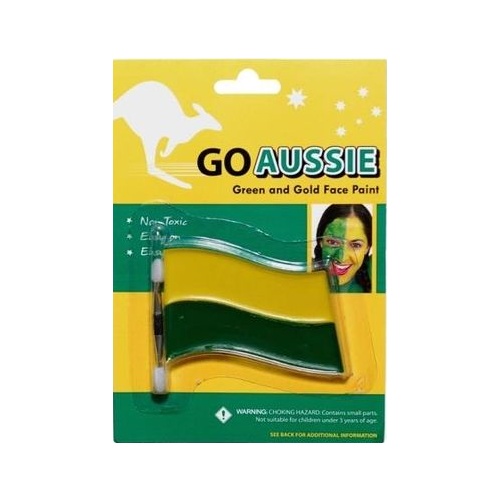GO AUSSIE GREEN AND GOLD FACE PAINT