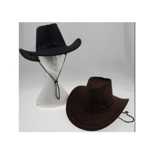 Outback Style Hat - Mock Suede - Black