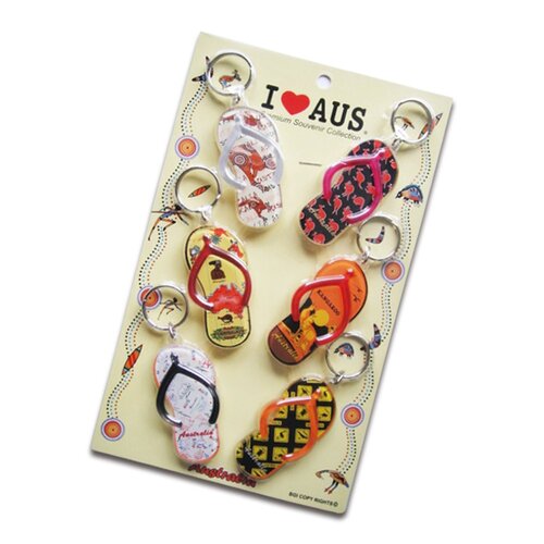 Australian Thongs Keyring - 6 Pack
