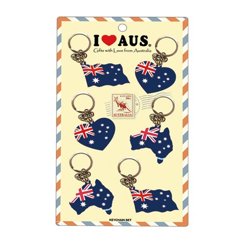 Australian Flag Keyring - 6 Pack