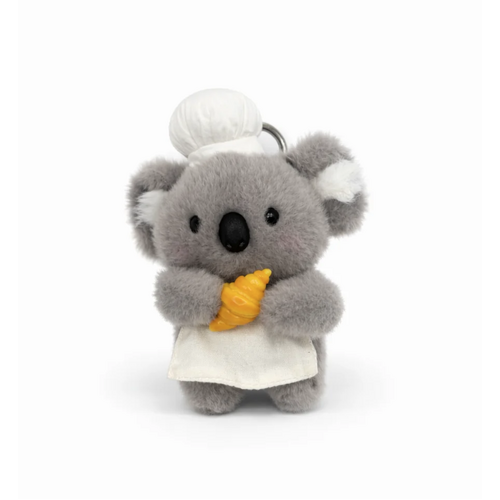 Little Baker with Croissant - Koala Plush Keyring