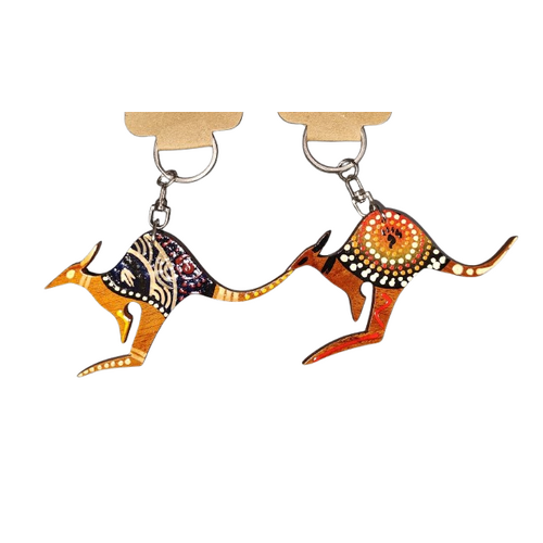 Wooden Kangaroo Keyring